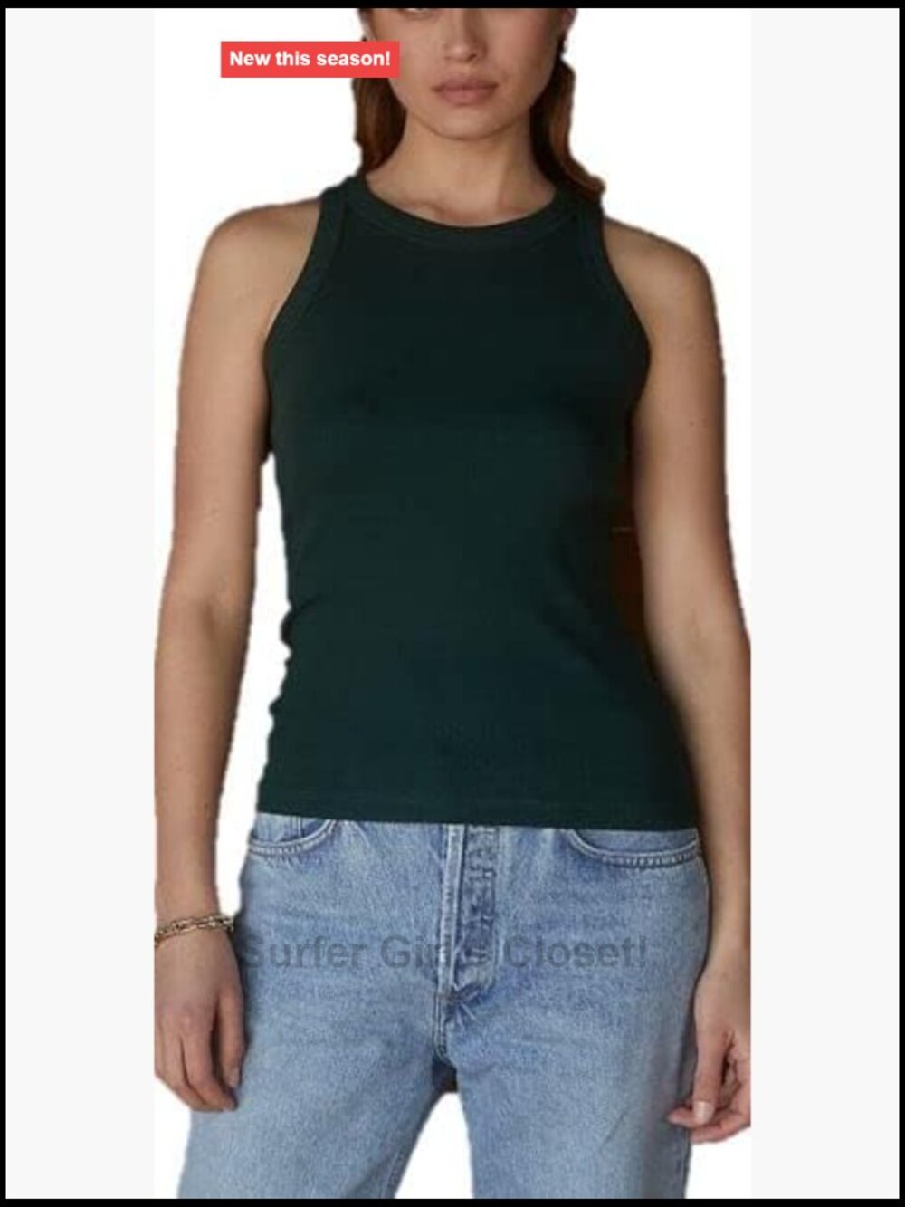 Velvet by Graham Spencer Women's Cruz Modal Rib Tank High Neck Sleeveless